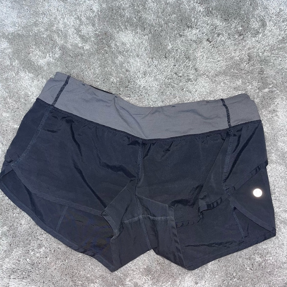 gray Lululemon shorts, size 8